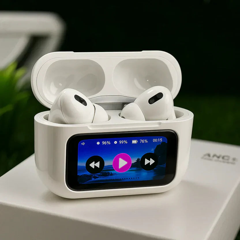 Display Screen Wireless Earbuds | Touch Display Case + ANC + iOS & Android Compatible (Zodix Pro)