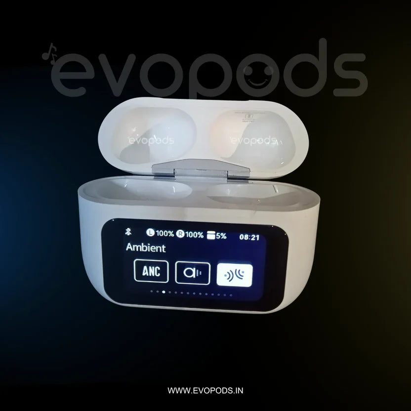 Display Screen Wireless Earbuds | Touch Display Case + ANC + iOS & Android Compatible (Zodix Pro)